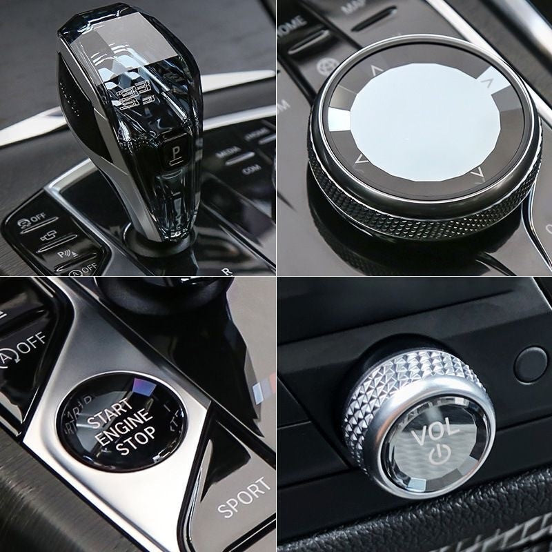 4pcs Crystal Gear Shift Knob for BMW 1 2 3 4 8 Series X3 X5 X6 X7 Z4 G20 G22 G05